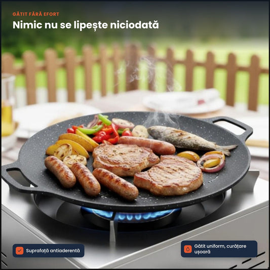 JAPANPAN 32 – Plită Japoneză Antiaderentă, Gătit Uniform pe Toată Suprafața, 1+1