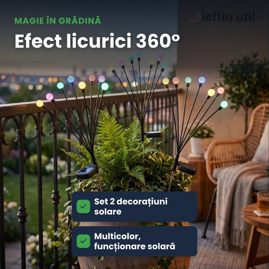 LED LICURICI – Set 2 decorațiuni solare LED de grădină