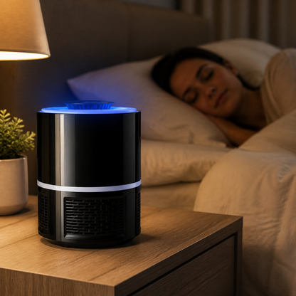MOSQUITRAP – Lampă anti-țânțari cu LED UV – Capcană electrică silențioasă pentru interior, protecție 24/7 fără chimicale