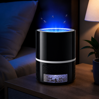 MOSQUITRAP – Lampă anti-țânțari cu LED UV – Capcană electrică silențioasă pentru interior, protecție 24/7 fără chimicale