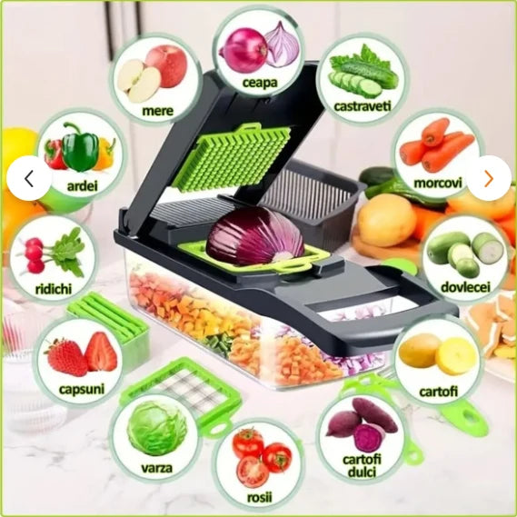MULTIGRATER 14 – Set Răzătoare Multifuncțională pentru Feliere, Răzuire și Julienne
