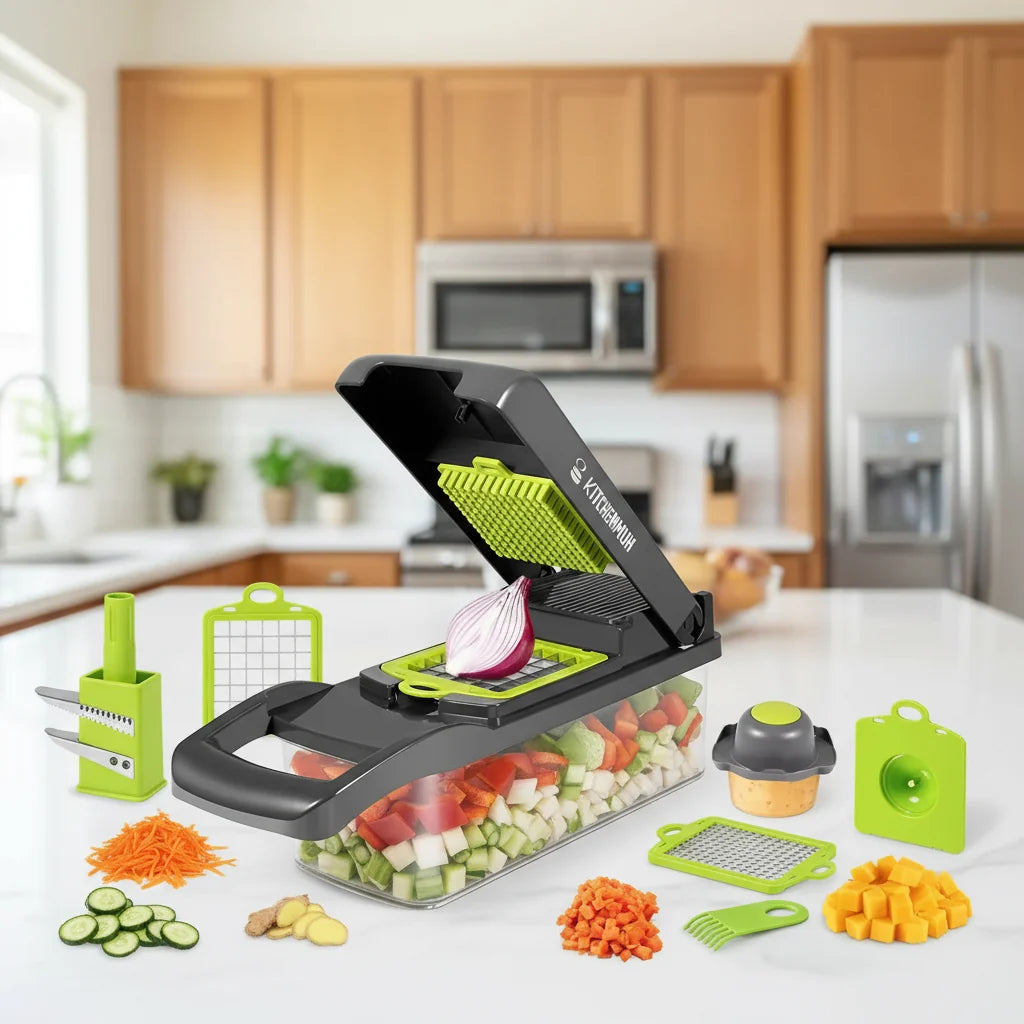MULTIGRATER 14 – Set Răzătoare Multifuncțională pentru Feliere, Răzuire și Julienne