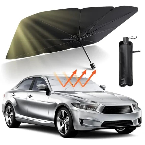SUNSHADE PRO – Parasolar auto tip umbrelă pentru parbriz – Mașina ta răcoasă și protejată vara (UV rezistent)