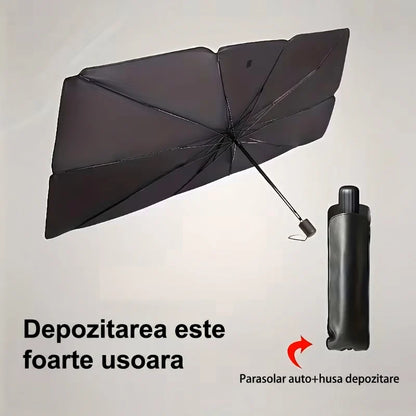 SUNSHADE PRO – Parasolar auto tip umbrelă pentru parbriz – Mașina ta răcoasă și protejată vara (UV rezistent)