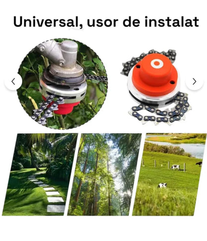 CHAINCUT PRO – Tambur pentru Motocoasă cu 2 Lanțuri tip Drujbă, Filet M10 x 1.25 mm