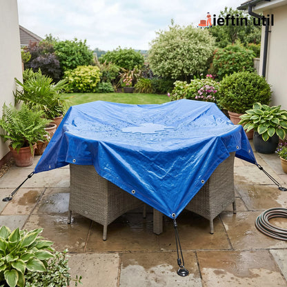 Cover Design – Prelată impermeabilă 4 x 5 m albastră, protecție lemne, mobilier, fan și mașini