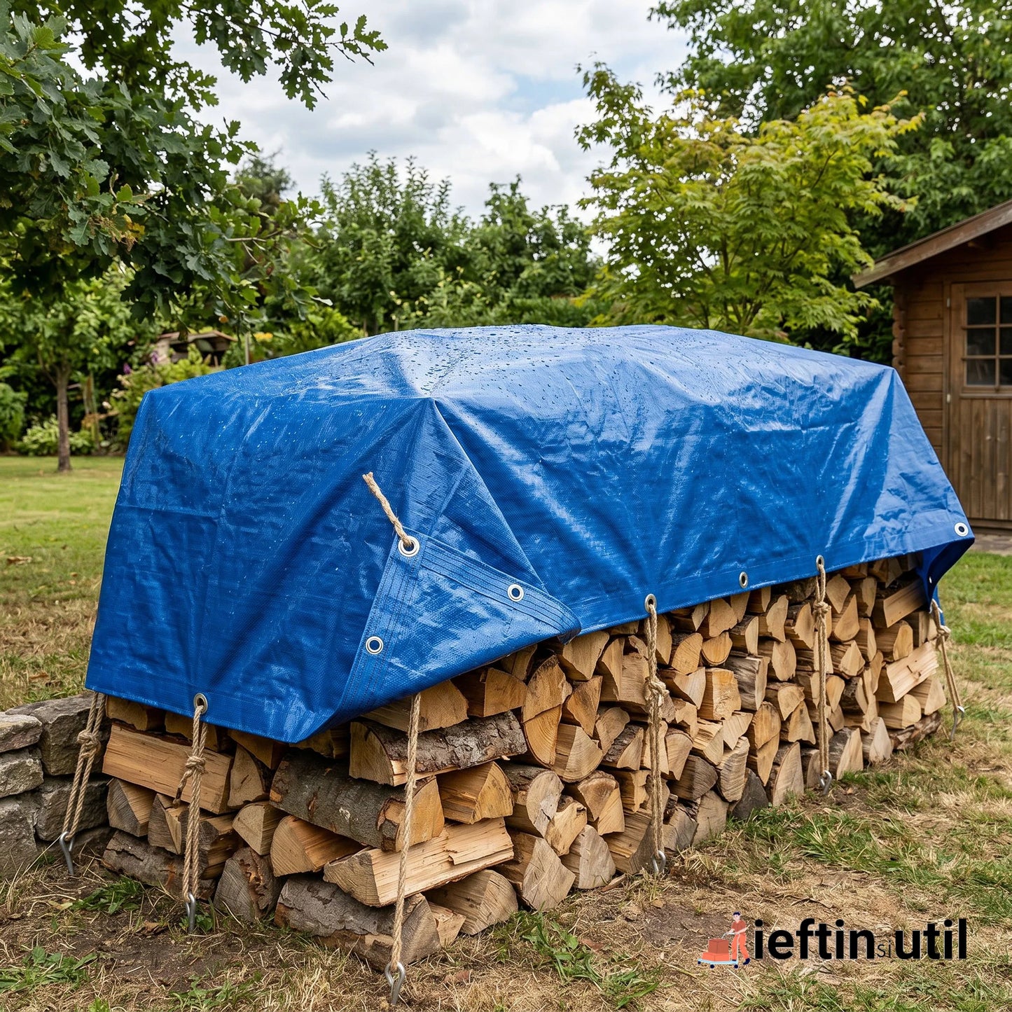 Cover Design – Prelată impermeabilă 3x4m albastră, protecție lemne, mobilier,fan și mașini