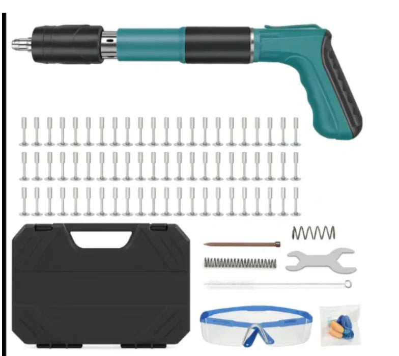NAILMASTER PRO – Pistol de cuie manual cu 50 cuie, geantă și accesorii – Kit profesional pentru bricolaj