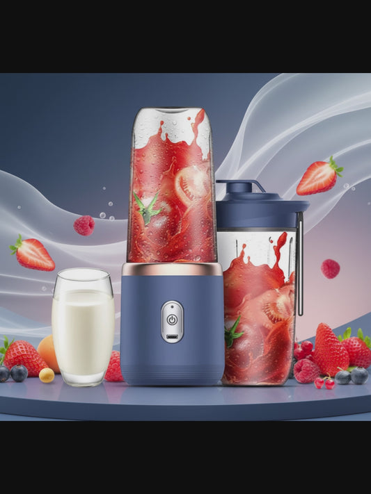 SMOOTHIEGO – Mini Blender Portabil cu Încărcare USB și 2 Pahare pentru Smoothie & Shake