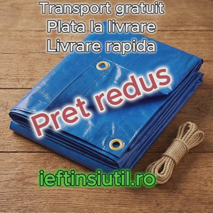 Cover Design – Prelată impermeabilă 3x4m albastră, protecție lemne, mobilier,fan și mașini