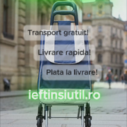 STAIRROLL 25 – Cărucior pentru Cumpărături cu Roți Triple pentru Trepte, până la 25 kg
