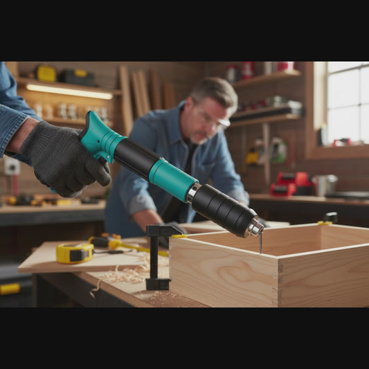 NAILMASTER PRO – Pistol de cuie manual cu 50 cuie, geantă și accesorii – Kit profesional pentru bricolaj