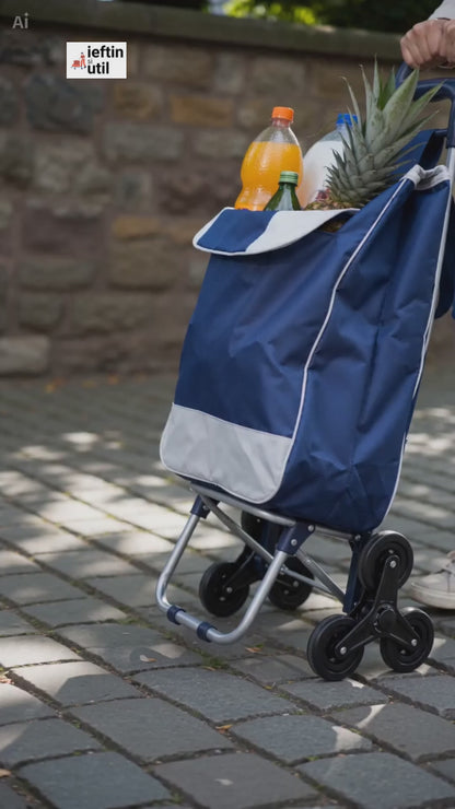 STAIRROLL 25 – Cărucior pentru Cumpărături cu Roți Triple pentru Trepte, până la 25 kg