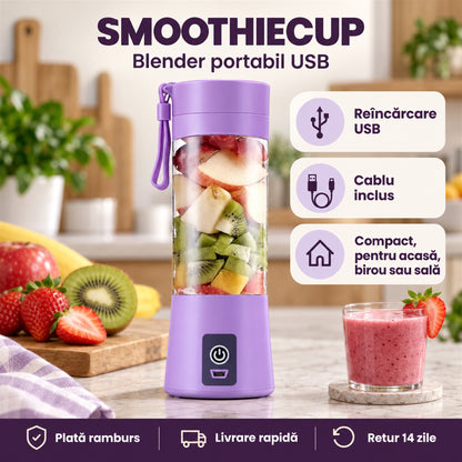 BLENDER PORTABIL CU ÎNCĂRCARE USB - SMOOTHIE ORICÂND (SMOOTHIECUP)