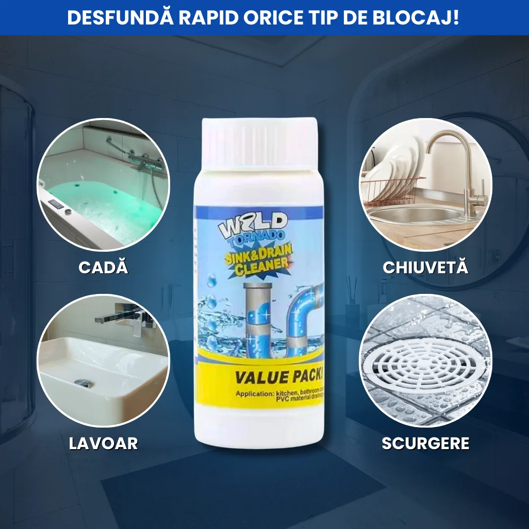 Soluție desfundare țevi - acțiune rapidă