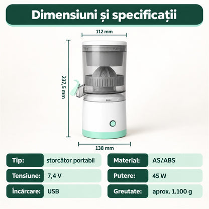 STORCĂTOR ELECTRIC DE FRUCTE - SUC PROASPĂT ORIUNDE (JUICYGO)