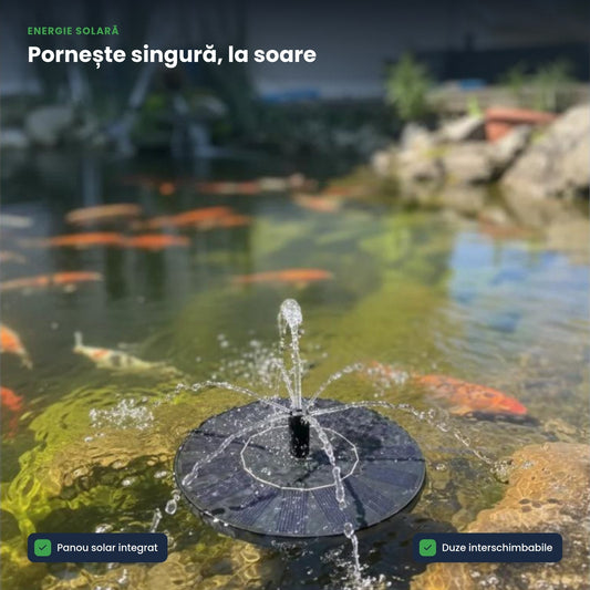 SUNFOUNTAIN – Fântână solară plutitoare – Spectacol de apă în grădină, iaz sau piscină